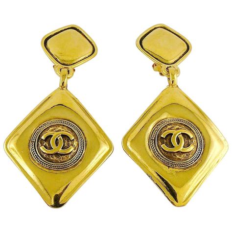 vintage chanel dangle earrings|chanel dangle earrings sale.